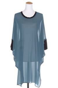Clearance: BITTERMOON (NZ) Teal chiffon over tunic! 12