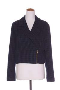 WILSON TROLLOPE (NZ) Navy tweed crop jacket! 16