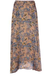 JOHANNA (ITA) Viscose satin floral maxi skirt! 8-10