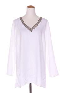 Clearance: HEINE (LN) Embellished V neck linen tunic! 14-16
