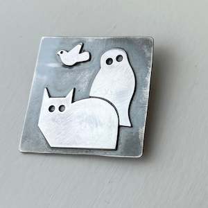 Owl & Pussycat Brooch