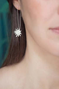 Kiri Schumacher: Mt Cook Lily Earrings Stems | Sterling