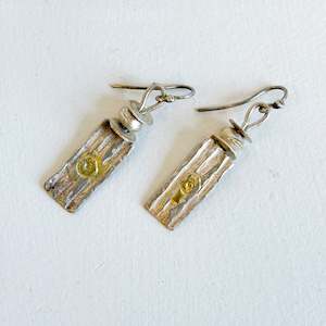 Organic Exhibition: Stirling Silver and 18ct Gold Earrings