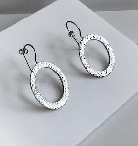Organic Exhibition: Hammered Hoop Earrings