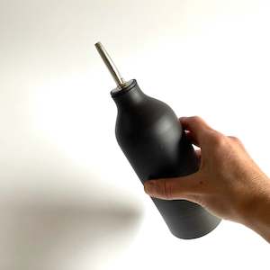 Matt Black Olive Oil Vessel