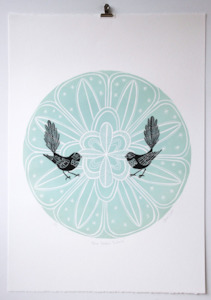 Prints: Blue Fantail Porohita | Artist Proof