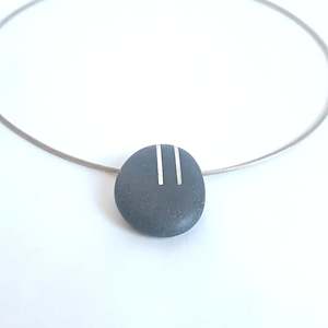 Pebble pendant on sterling silver cable