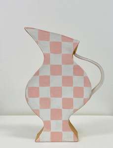 Large Pink Chequerboard Vessel