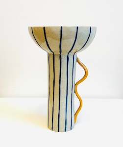 Yellow Wiggle with Blue Stripes