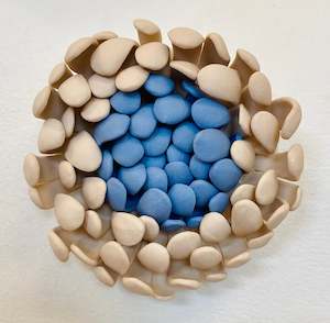 Lynette Hirst: Blue and Pink Dahlia Large