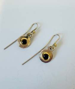 Gold 18ct black spinal earrings - Sterling Silver