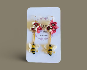 Hand crocheted Manuka & Bee earrings
