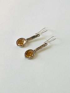 Rose cut golden topaz earrings