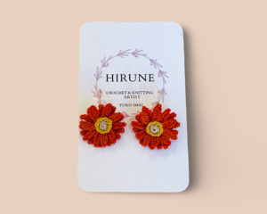 Hand crocheted Gerbera earrings