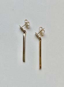 Erika Heidi: Silver Bar drop earrings