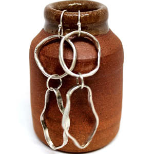 Paloma Black: Sterling Silver Hand Formed Loop Earrings