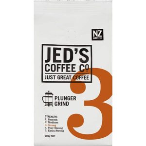 Products: Jed’s Plunger Grind Coffee 3 Strong 200g – Redbasket – Online Grocery