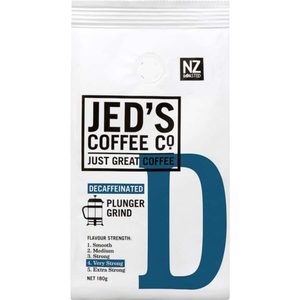 Jed’s Plunger Grind Coffee 4 Very Strong Decaf 180g – Redbasket – Online Grocery
