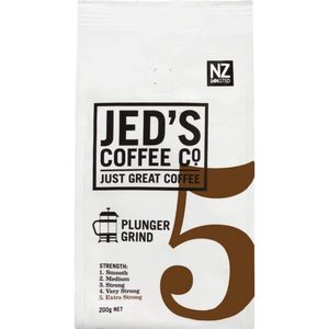 Jed’s Plunger Grind Coffee 5 Extra Strong 200g – Redbasket – Online Grocery