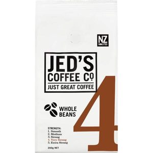 Jed’s Whole Beans Coffee 4 Very Strong 200g – Redbasket – Online Grocery