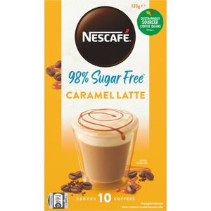 Products: Nescafe 98% Sugar Free Coffee Sachets Caramel Latte 10pack – Redbasket – Online Grocery