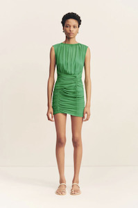 Shona Joy: SHONA JOY Blair Panelled Gathered Mini Dress - Apple Green