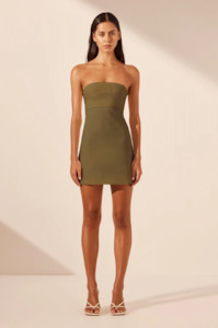 SHONA JOY Lani Strapless Mini Dress - Army Green