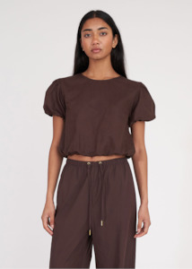 Womens: HUFFER Lin-In Airy Top - Cocoa