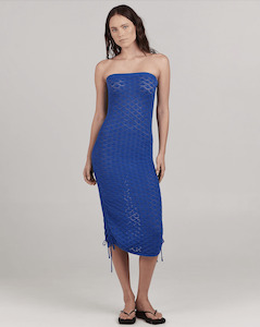 CHARLIE HOLIDAY Emma Pointelle Mini Dress - Cobalt Blue