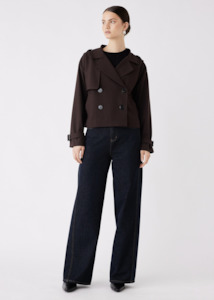 ESMAEE Avenue Cropped Trench - Chocolate