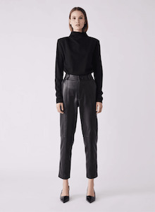 Esmaee: ESMAEE Ellery Leather Pant - Black