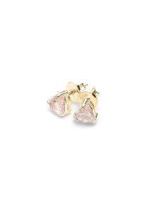 STOLEN GIRLFRIENDS CLUB Gold Plated Talon Studs - Rose Quartz