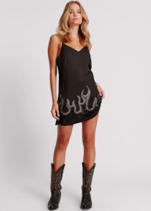 One Teaspoon: ONE TEASPOON On Fire Crystal Slip Dress- Black