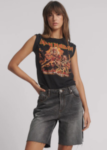 One Teaspoon: ONE TEASPOON Jacksons Mid Waist Shorts - Worn Black