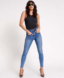 ONE TEASPOON Preachers High Waist Skinny Jeans - Classic Blue
