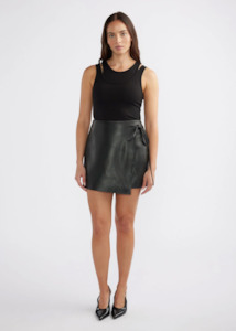ENA PELLY Melissa Leather Skirt - Black