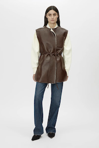 Camilla Marc: CAMILLA & MARC Oswald Reversible Shearling Vest - Chicory