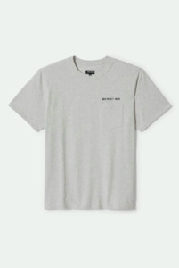 BRIXTON Emblem Heavy Weight Pocket Tee - Heather Grey Ash