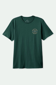 BRIXTON Oath V S/S Standard Tee - Deep Emerald / Sand / Slate