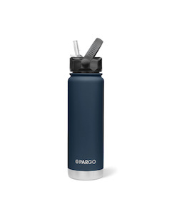 Pargo: PARGO 750ml Insulated Sports Bottle w/ Straw Lid - Deep Sea Navy