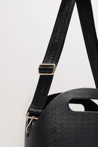 Nim The Label: NIM THE LABEL Shoulder Strap - Black/Gold Mono
