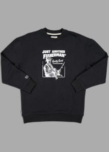 JUST ANOTHER FISHERMAN Quality Goods North Crew - Black