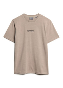 Superdry: SUPERDRY Micro Logo Graphic Loose T-Shirt - Deep Beige