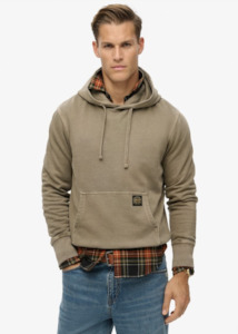 SUPERDRY Contrast Stitch Relaxed Hoodie - Washed Morel Brown