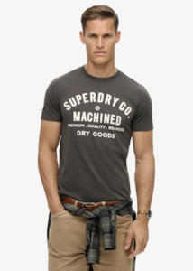 Superdry: SUPERDRY Machined Goods Workwear Tee - Vintage Black