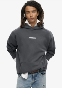 SUPERDRY Micro Logo Graphic Loose Hood - Ebony