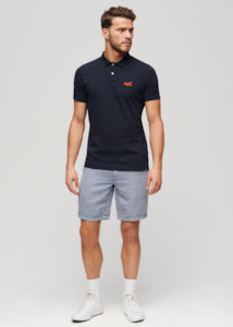 SUPERDRY Drawstring Linen Shorts - Navy/Optic