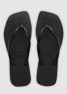 HAVAIANAS Slim Square Solid Jandals - Black