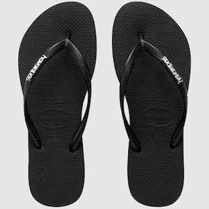 HAVAIANAS Slim Logo Metallic - Black/Silver