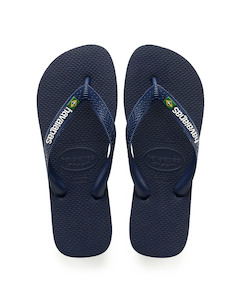 Havaianas: HAVAIANAS Kids Brazil Logo Jandals - Navy